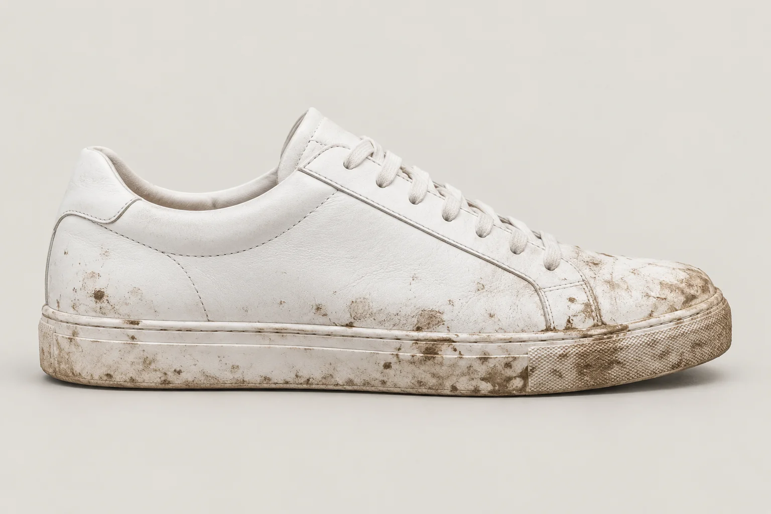 Illustration d’une sneaker blanche avec des traces de saleté
